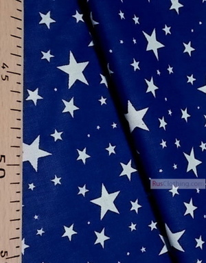 Textile enfant au metre ''White Stars On Blue''}
