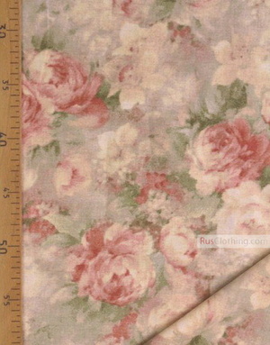 Floral cotton fabric by the yard Ткань, ''Watercolor''}
