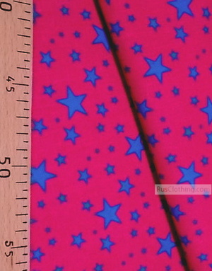 Tissu pour enfant au metre ''Blue Stars On Pink''}