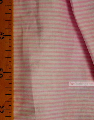 White cotton fabric by the yard ''Narrow, Pale Pink Stripe On White''}