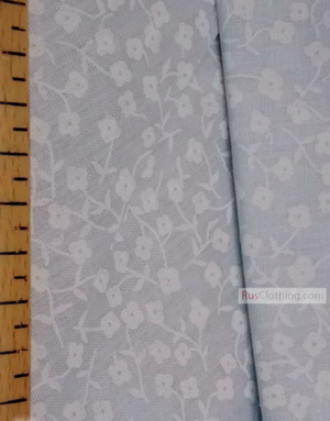 Floral cotton fabric by the yard ''Small White Flowers On Blue''}