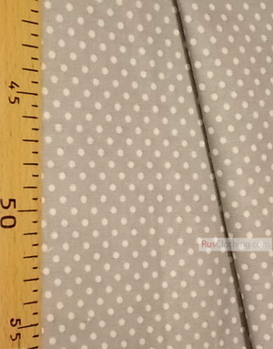 Gray cotton fabric by the yard ''Small White Polka Dots On Gray''}
