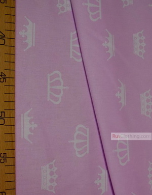 Baby Quilt Fabric by the Yard ''White Crowns On A Light Purple''}