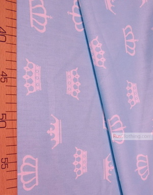 Nursery Print Fabric by the Yard ''White Crowns On A Light Blue''}