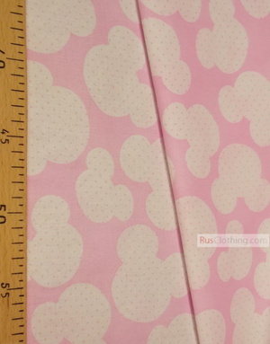 Childrens Fabric by the Yard ''White Mickey On Pink''}