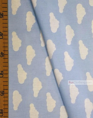 Baby Materials by the Yard ''White Clouds On Blue''}