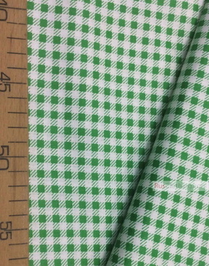 Geometric Print Fabric ''The Green Square On White''}