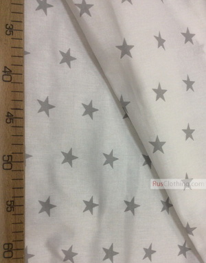 Baby Materials by the Yard ''Gray Star On A White''}