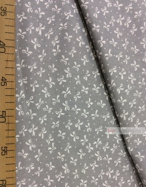 Nursery Fabric by the Yard ''White Bows On Gray''}