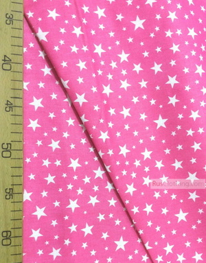 Tissu pour bébé au metre ''White Stars On Pink (Light)''}