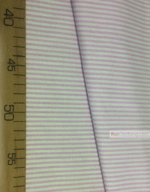 Cotton print fabric by the yard ''Narrow, Pale Purple Stripe On White''}