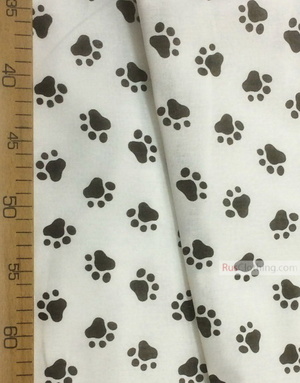 Baby Materials by the Yard ''Black Paws On White''}