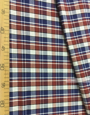Geometric Print Fabric ''Red-Blue Plaid (Middle)''}