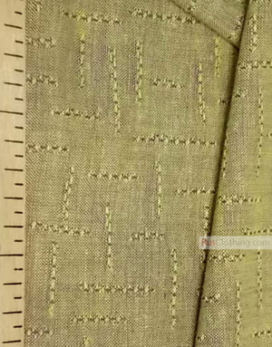 Linen Jacquard Fabric ''Maze on yellow melange ''