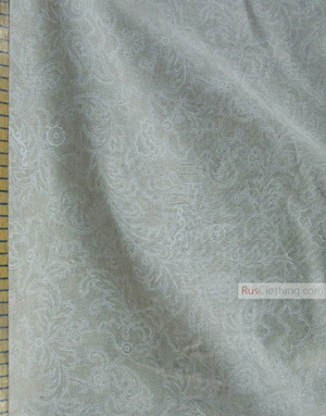 Linen fabric from Russia ''White Patterns On A Gray ''