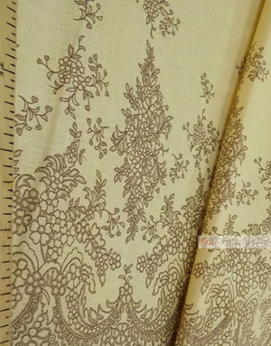 Linen fabric from Russia ''Flower Garlands ''