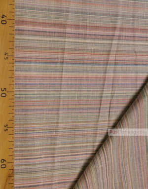 Linen fabric from Russia ''Pink, turquoise strips ''
