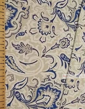 Tissu lin imprimé ''Eastern Pattern, Blue''