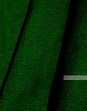 Linen fabric from Russia ''Deep Olive Green ''