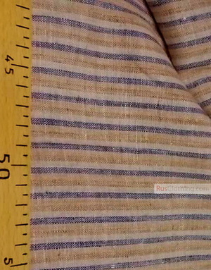 Linen fabric from Russia ''Gray-blue strips ''