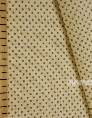 Vintage Fabric Prints by the yard ''Polka Dot-Brown Dot On The Yellow''}