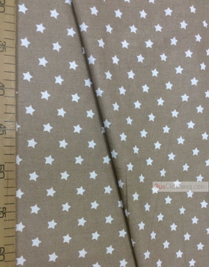 Baby fabric by the Yard ''White, Small Star On A Coffee Shop.''}