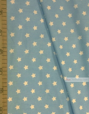 Nursery Fabric by the Yard ''White, Small Star On Blue''}
