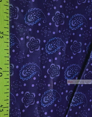Paisley coton fabric by the yard ''Turquoise Paisley On Indigo''}