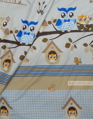 Nursery Fabric by the Yard ''Owls On A Branch''}