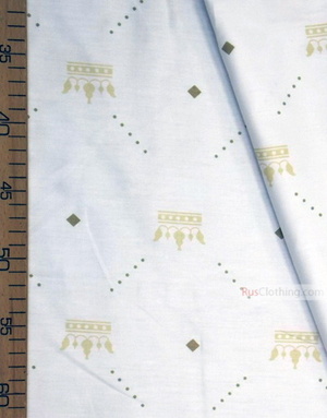 Nursery Print Fabric by the Yard ''Beige Crowns On White''}