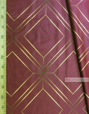 Geometric Print Fabric  ''The Verge On Burgundy''