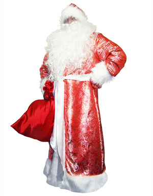 Russian costume Father Frost Red Jacquard