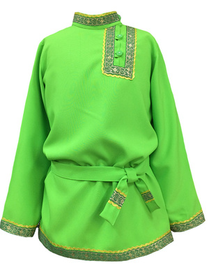 Boys cotton Russian shirt Basil for boys green