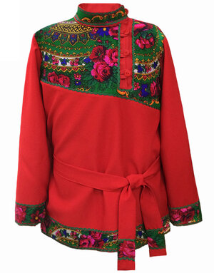 Chemise russe en coton Quadrille pour les garcons