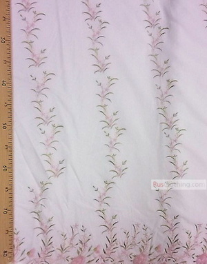 Embroidery Eyelet Fabric  ''Pink Flowers''}