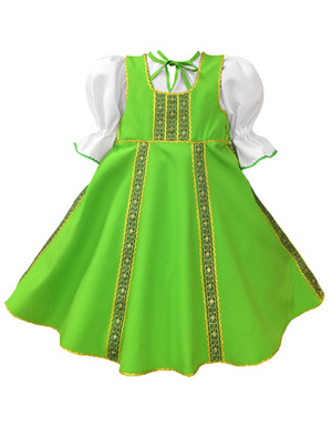 Russian dance costume ''Polinka'' bright green
