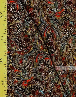 Viscose rayon by the yard ''Eastern Mosaic On Red''}