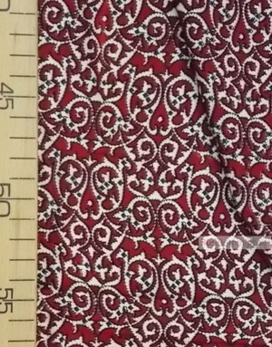Viscose rayon by the yard ''Patterns In Red''}