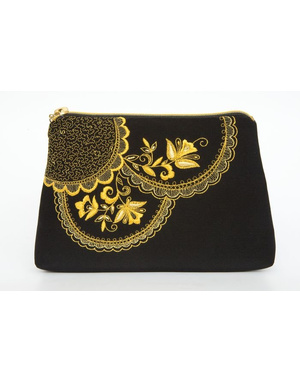 Gold Clutch Evening Bag ''Lace''}