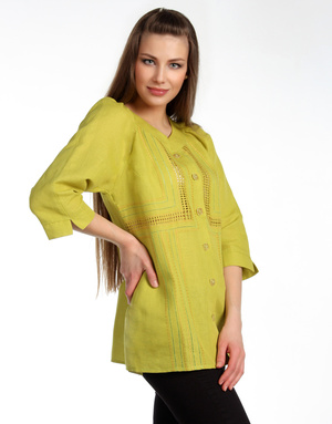 Linen blouse with embroidery ''Lifestyle''