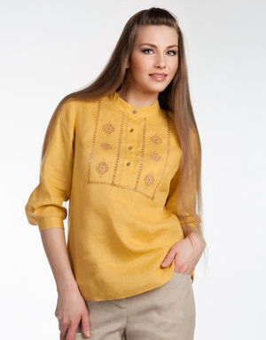 Linen blouse in the 70's style