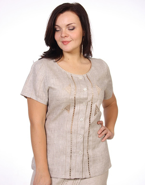 Linen blouse with embroidery ''Ksanka''