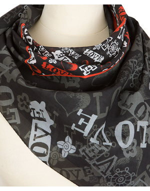 Cotton head scarf ''Love heart''