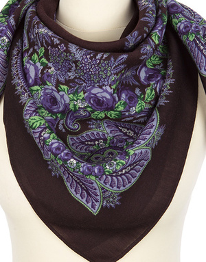 Wool shawl ''Lilac evening''