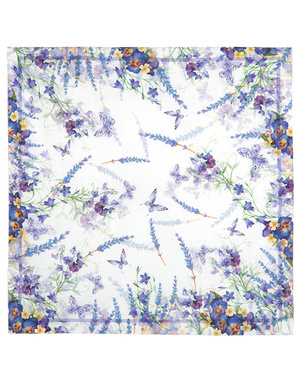 Cotton head scarf  ''Lavender Garden''