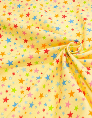 {[en]:Flannel cotton fabric ''Fireworks'' yellow}