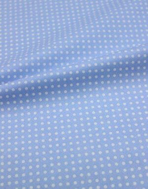 {[en]:Poplin cotton ''Polka dots on light blue''}