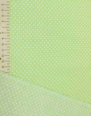 {[en]:Poplin cotton ''Polka dots on green''}