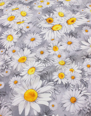 {[en]:Cotton percale fabric ''Field of daisies''}
