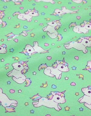 {[en]:Baby cotton ''Little unicorns'' mint}